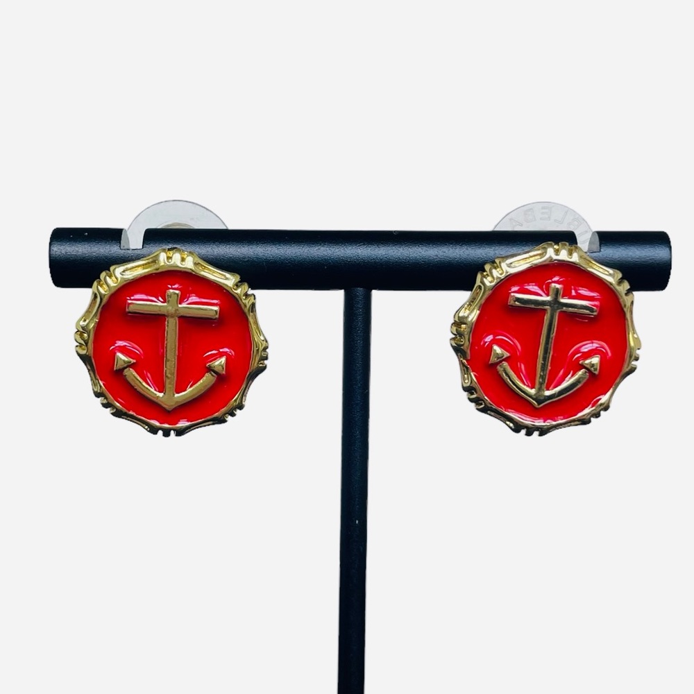 Pink Pineapple Anchor Earrings